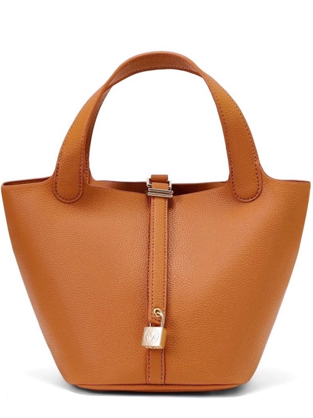 Valentino Orlandi Milano - Caramel - Bucket Tote with Gold Lock